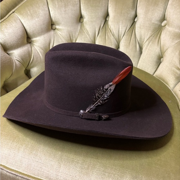 Texas Hat Company ~3X Wool Blend Felt HAT~4" Brim RODEO Cowboy Western.  7 3/8 - Picture 5 of 12